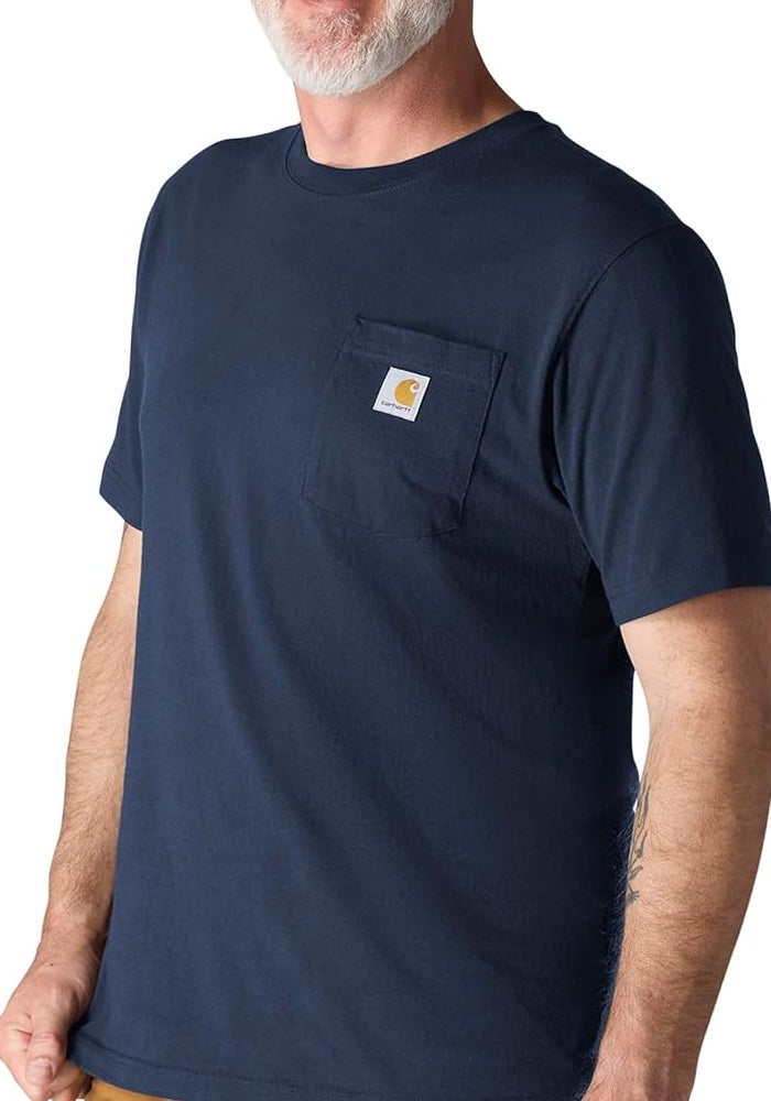 Carhartt Men's Loose Fit Heavyweight Short-Sleeve Pocket T-Shirt, Navy, 4XL - Image 1